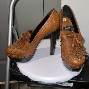 Baldan Italian Platform Pumps with Studded Detail
